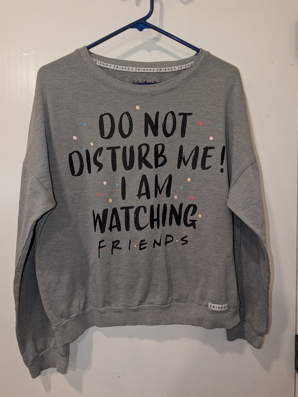 FRIENDS Grey "Do Not Disturb Me" Graphic Crewneck Sweatshirt